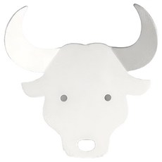 QUALy 掛架鑰匙圈 Bull Accessory + Key Holder 90 x 90 x 50 mm, 水牛 白色, 1個