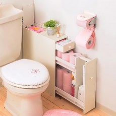 日式衛浴收納架 50 x 16 x 58.5cm, 白色, 1個