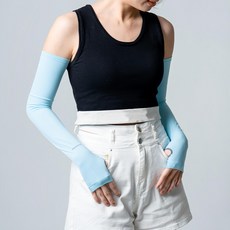 NAMATETSU 女款手掌防滑設計冰涼袖套 UPF50+ 阻擋紫外線, 藍色, 1個