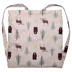 flapjackkids 兒童3in1雙面浴巾 背包 柔軟吸水快乾 輕量攜帶方便, 麋鹿黑熊, 1入