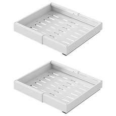 SHCJ 生活采家 左右伸縮櫥櫃收納3軌道抽拉置物架 小, 2個, 白色