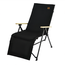 Naturehike 挪客 暮望T08速開一體腳拖休閒躺椅, 黑色, 1個