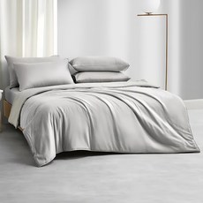 J-bedtime 床寢時光 高質感素色天絲床包枕套組 S7671S-H, 單人, 質感灰