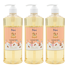 Fees BEBE 嬰兒柔護泡泡露 杏果香, 600ml, 3瓶