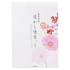 日本 MIDORI 便簽浮水印 B5 20483, 粉紅花束, 1個, 1本