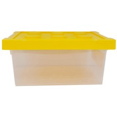 SHIMOYAMA 樂高積木收納盒 92686 小號, 黃蓋, 1個