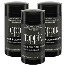 TOppiK 增髮纖維 3g 黑色 3罐組 - 快速豐盈髮量，自然持久, 3件