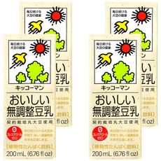 KIKKOMAN 龜甲萬 豆乳 無調整, 200ml, 4瓶