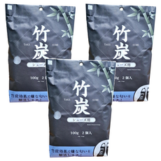 KOKUBO 小久保工業所 日本竹炭除臭包 鞋子用 2入, 有效除濕/脫臭/防霉, 可重複使用, 經濟環保, 200g, 3包