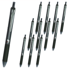 PENROTE 筆樂 靜音中性筆 E68 黑墨 0.5mm, 黑色, 12支