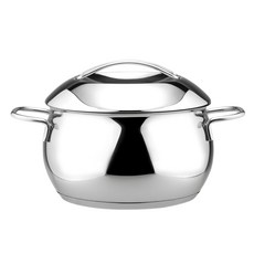 Chieh Pao 潔豹 304不銹鋼 椰型湯鍋 雙耳 2.5L, 1個, 不銹鋼色, 18cm