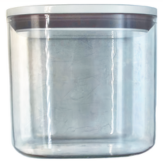 密封桶儲糧桶 1L, PET+HIPS+ABS+矽膠材質, 密封防蟲, 加厚矽膠圈, 防潮保鮮, 白色, 1個