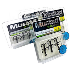 MUSTAD 慕斯達 挪威鉤 Set REF TG77NP-BN 4 18mm, 鎖顎 3倍強 三本鉤, 1組, 6個