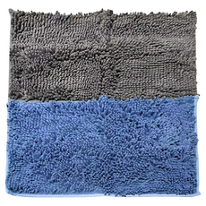 2+2 加厚加密防滑底雪尼爾純色地毯, 60 x 40cm, 霧藍色 + 深灰色