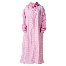 BAOGANI 寶嘉尼 B06千鳥格背包客多功能前開拉鍊雨衣, 3XL 尺碼, 防水材質, 粉紅色, 1件