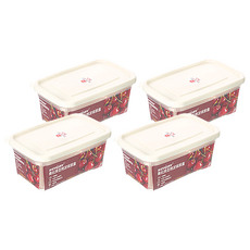 KEYWAY 聯府 青松長型微波保鮮盒 2.7L, 容器 + 蓋子, 4個
