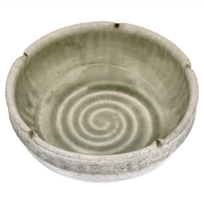 中缽 日本製, 灰釉點紋, 1個