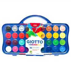 GIOTTO 水彩粉餅 Set 36色, 品質優良不易碎裂，透明蓋可作為調色盤，攜帶方便, 1組