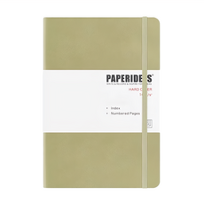 PAPERIDEAS A5 硬皮 方格筆記本, 188頁, 100g紙, 山梔茶, 1本