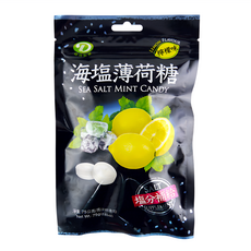 綠得製菓 海塩薄荷糖 檸檬味, 75g, 1包