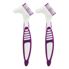 假牙清潔刷 2支 混和顏色 假牙照護 雙頭設計