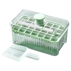 S-SportPlus+ 單層冰格 綠色 28格 附收納盒 易取冰塊, 1個, 19CM/7.48in