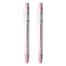 sun-star noc color eraser按壓出芯橡皮擦 雙層結構筆身 透明軸x彩色軸, 玫瑰色, 2個