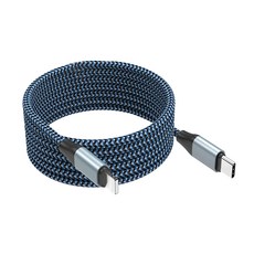 Magtame Type-C - Type-C 240W 扁線款 磁性快收納充電傳輸線, 1m, 藍色, 1條