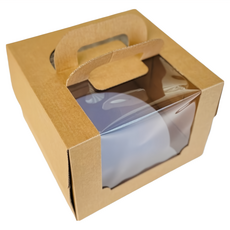 手提蛋糕盒套裝 2015 5入/包裝 台灣製造, 牛皮色, 1組