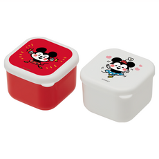 Skater 迷你方形保鮮盒 623004 6.5 x 6.5 x 4.7cm Kanahei 米奇 130ml, 2個, 1組