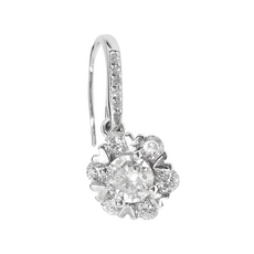 BIOAM 佰歐安 0.5克拉莫桑鑽耳環 純銀鍍18K白金 八心八箭 2個 1組 搖曳銀河V字星環