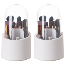 comet 旋轉型刷具收納筒, 2個, 白色