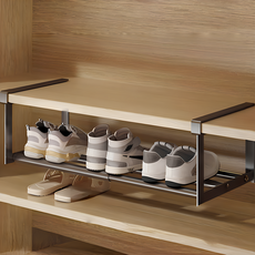 YOUNCO 可調長度鞋子收納架, 黑色, 1個