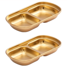 EDISH 方形不銹鋼二格沾料碟 金色, 1個