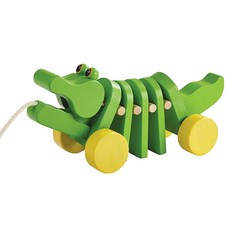 PLAN TOYS 舞動鱷魚拉車, 1個, 綠色 + 黃色