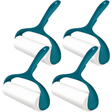 家簡塵除 滾筒黏塵紙, 輕巧易攜帶 16cm/60周超長 超強粘著力 隨手清除身上毛絮 貼心加蓋防塵設計, 4個