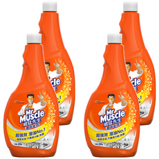 Mr Muscle 威猛先生 廚房清潔劑重裝瓶補充裝 超強效 溶油No.1，輕鬆去垢，無需用力刷，除菌, 500g, 4瓶