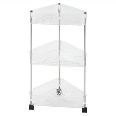 couselect 浴室移動落地式置物推車 三角形 透明色 浴室收納好幫手, 3層