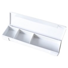 i.p. system小物收納盒(長型) 可拆卸分隔板設計 透明盒蓋, 白色, 1層