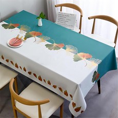 清新現代風撞色銀杏葉桌巾, 180 x 140cm, 質感灰色, 1條