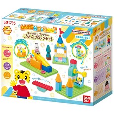 BANDAI 巧虎組裝積木系列 滑梯鞦韆公園套組, 1盒, 多色