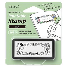 日本 MIDORI 手繪浸透印章 35507 S 文具, 黑色, 1個