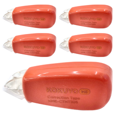 KOKUYO 國譽 ME 象牙白修正帶 B罫6m，帶寬5.5mm，ABS塑膠材質，泰國製, 磚紅色, 5個