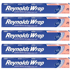 Reynolds 雷諾茲鋁箔紙，易於準備，易於清潔，重型, 30.4cm, 7.62m, 5個