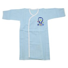 PUKU 藍色企鵝 反袖口紗布長肚衣, 100%棉, 60cm, 台灣製, 水色