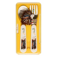 cuitisan 酷夢系列 幼兒餐具組, 湯匙 + 叉子, 小刺蝟 月光亮黃, 1組