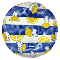 Ciao Li 僑俐餐瓷 檸檬熊平盤 陶瓷 日本產 Blue White Yellow, Blue, White, Yellow, 8吋, 1個