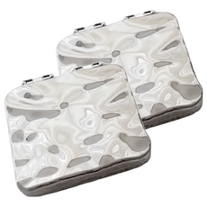 波浪不規則隨身鏡 7x6.5cm ABS電鍍, 電鍍銀, 2個