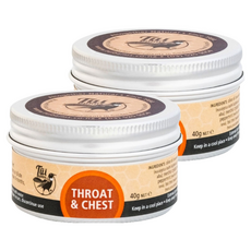 Tui Balms 舒緩呼吸精油蜂蠟膏, 橄欖油 維生素E 茶樹冬青精油, 40g, 2罐