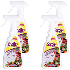 Castle 家適多 奶瓶蔬果清潔噴霧，歐盟認證APG洗淨因子，去除蔬果表面殘留物，99%長效防護, 500ml, 4瓶